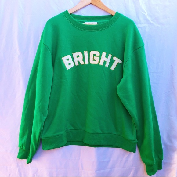 ANTHROPOLOGIE X BEACH RIOT | EXTRA LARGE DAWN BRIGHT SWEATSHIRT IN KELLY GREEN - Picture 4 of 8